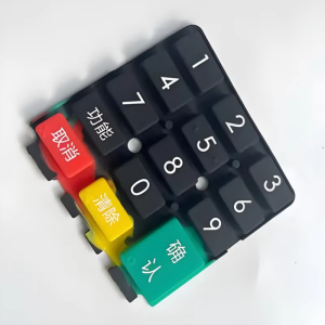 Customized Waterproof P+R Rubber Silicone Keypad Buttons With Plastic Key Cap for POS Machine Manufacturing2